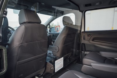 These Honda vehicles have been specially outfitted with a plastic barrier installed behind the front seating area and modifications to the ventilation system to help protect the driver from potential infection during transportation.