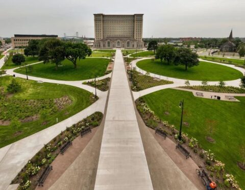 Michigan Central Station and Roosevelt Park