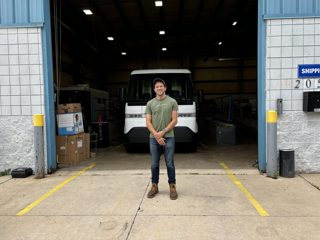 Sam Shapiro, is the founder of Grounded, which upfits (or remodels) electric vans.