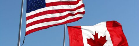 Canadian and US flag